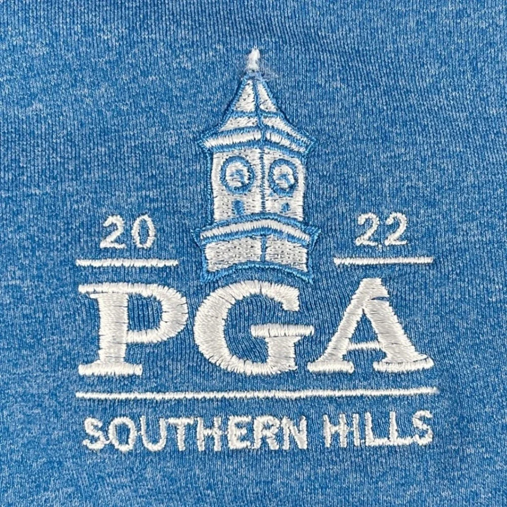 2022 PGA Southern Hills Adidas Men 2XL Blue Polo Shirt Short Sleeve Golf